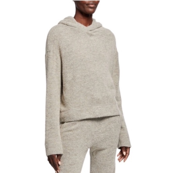 VINCE Textured Wool-Blend Hoodie Pullover Sweater in Ivory NWOT/sz S - Picture 9 of 12